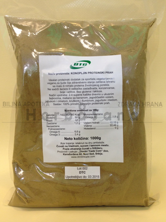 konopljin proteinski prah 1 kg bez glutena
