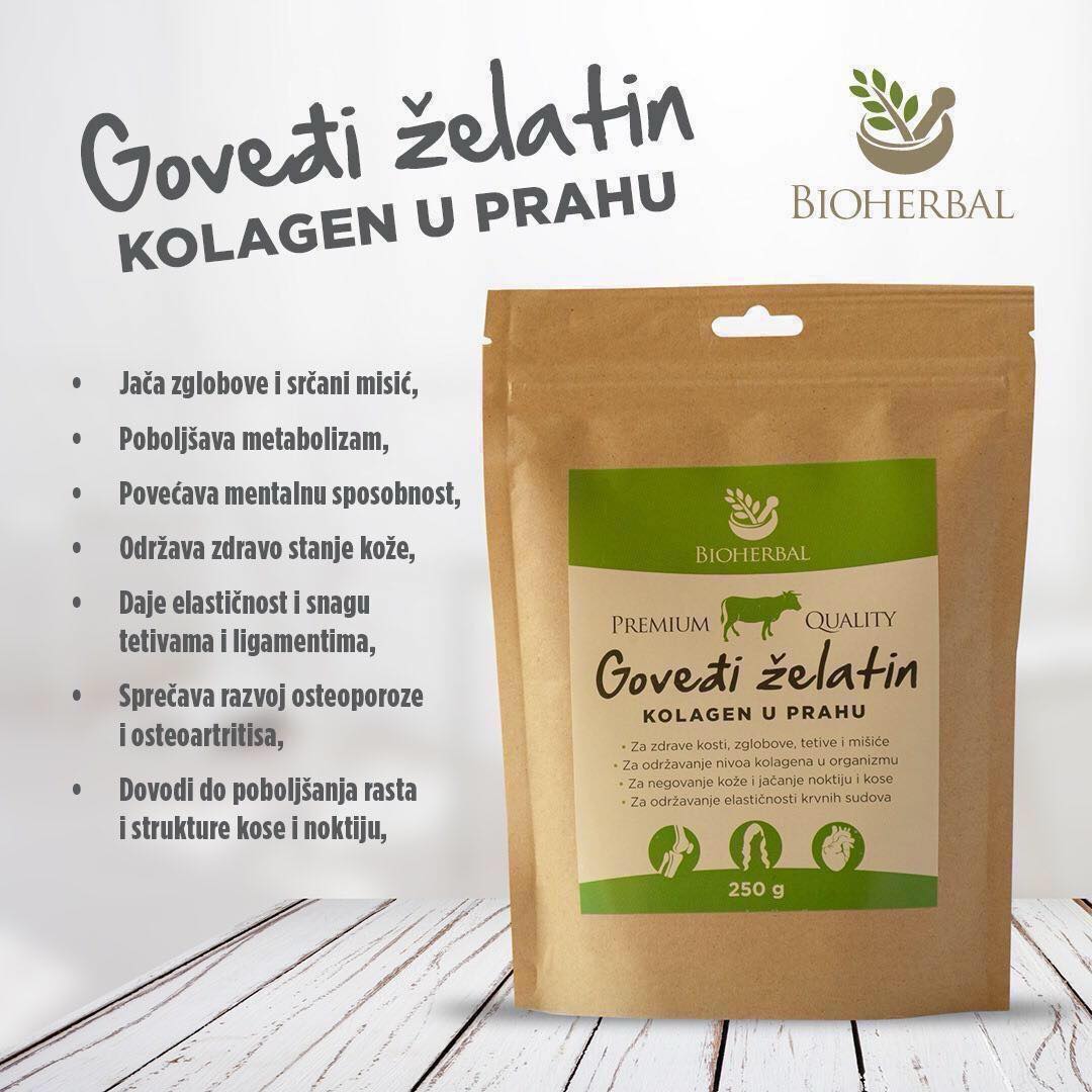 govedji zelatin kolagen u prahu bioherbal Herbasana biljna apoteka