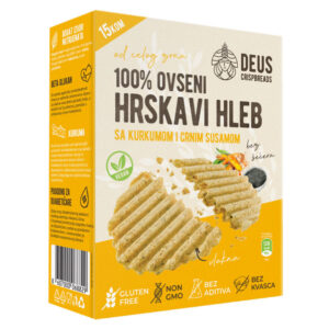 100% ovseni hrskavi hleb sa kurkumom i crnim susamom bez glutena i aditiva