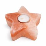 Svećnjak od himalajske soli zvezda prirodna dekoracija sa svećom