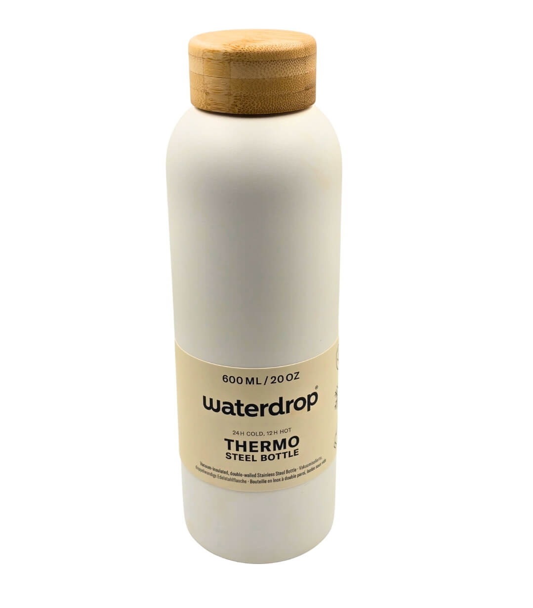 Waterdrop termo flaša 600 ml Waterdrop termo flaša od nerđajućeg čelika 600 ml sa bambusovim čepom