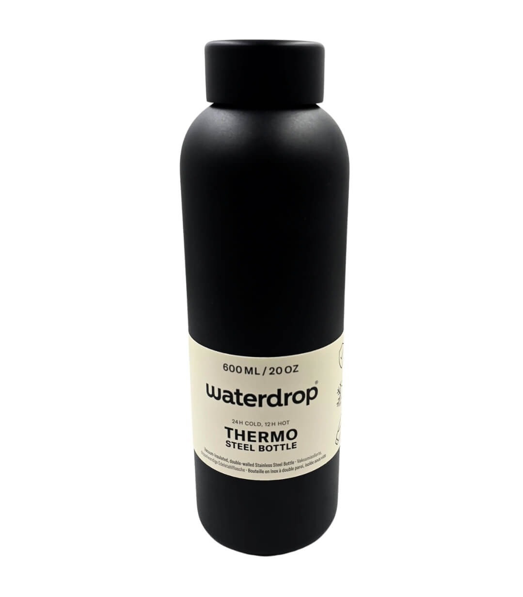 Waterdrop termo flaša crna 600 ml Waterdrop termo flaša crna 600 ml – Klasik od nerđajućeg čelika - Slika 1